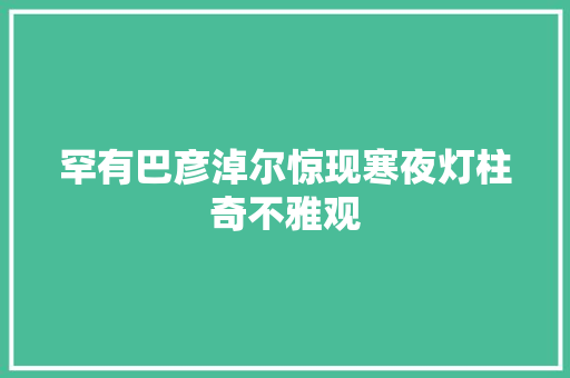 罕有巴彦淖尔惊现寒夜灯柱奇不雅观