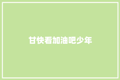 甘快看加油吧少年