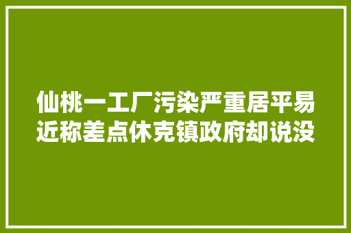 仙桃一工厂污染严重居平易近称差点休克镇政府却说没问题