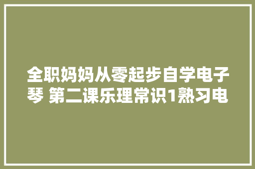 全职妈妈从零起步自学电子琴 第二课乐理常识1熟习电子琴谱