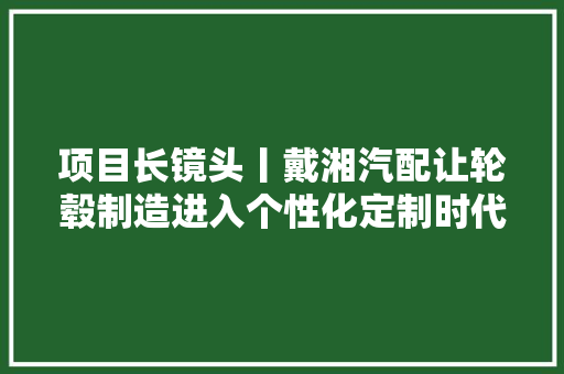 项目长镜头丨戴湘汽配让轮毂制造进入个性化定制时代