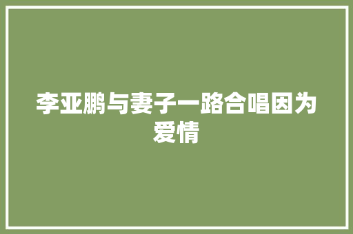 李亚鹏与妻子一路合唱因为爱情