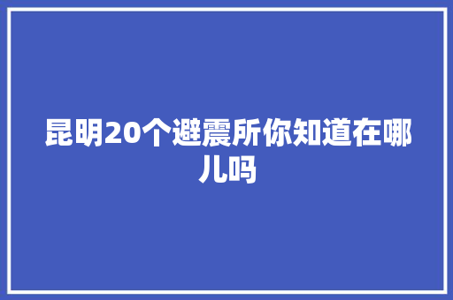 昆明20个避震所你知道在哪儿吗