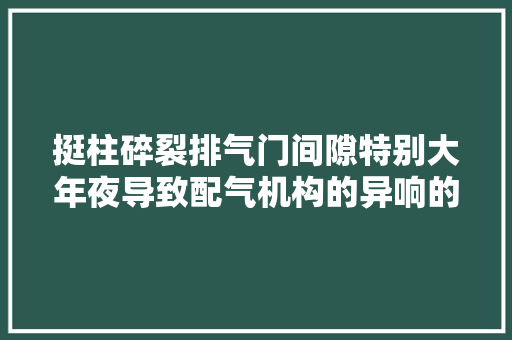 挺柱碎裂排气门间隙特别大年夜导致配气机构的异响的故障案例