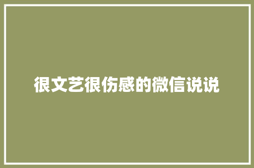 很文艺很伤感的微信说说