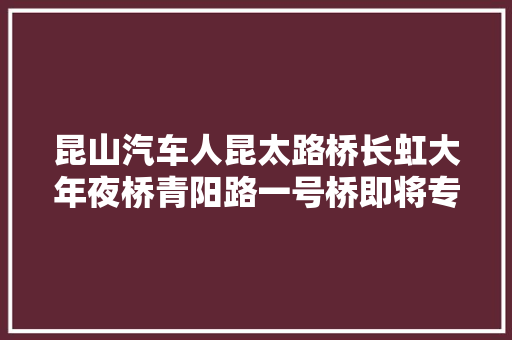 昆山汽车人昆太路桥长虹大年夜桥青阳路一号桥即将专项维教化护 汽车知识