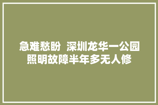 急难愁盼  深圳龙华一公园照明故障半年多无人修