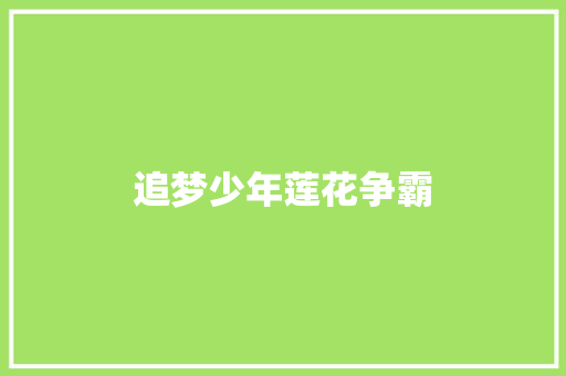 追梦少年莲花争霸