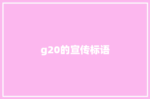g20的宣传标语