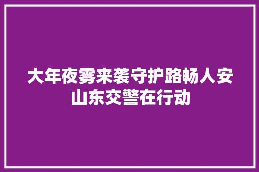 大年夜雾来袭守护路畅人安山东交警在行动