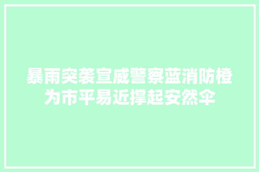 暴雨突袭宣威警察蓝消防橙为市平易近撑起安然伞