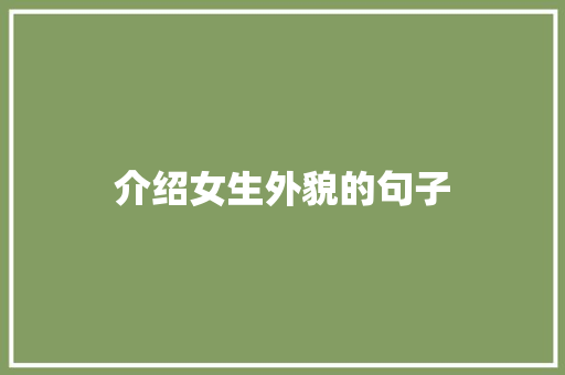 介绍女生外貌的句子