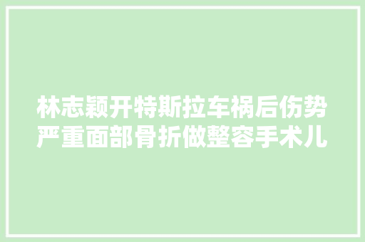 林志颖开特斯拉车祸后伤势严重面部骨折做整容手术儿子受惊吓