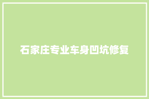 石家庄专业车身凹坑修复