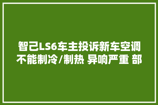 智己LS6车主投诉新车空调不能制冷/制热 异响严重 部分车型快充也无法运用
