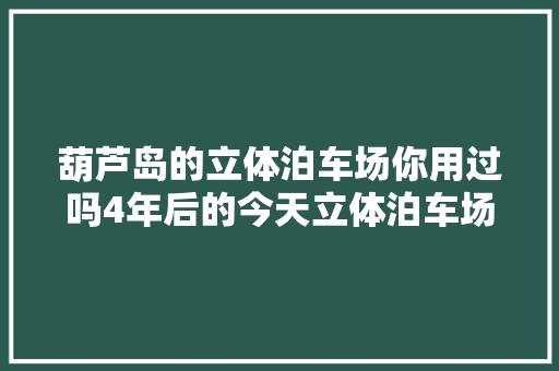 葫芦岛的立体泊车场你用过吗4年后的今天立体泊车场咋样了