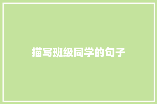描写班级同学的句子