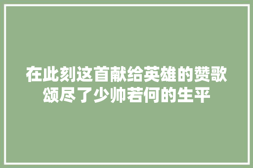 在此刻这首献给英雄的赞歌颂尽了少帅若何的生平