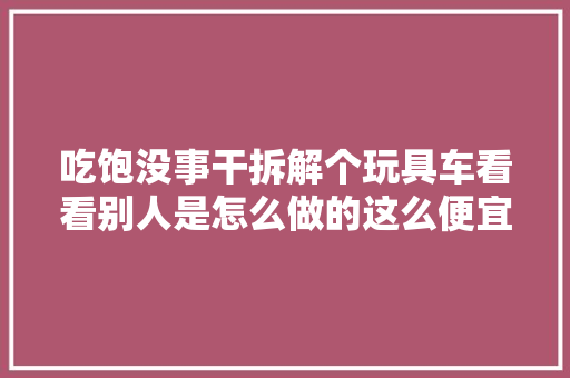 吃饱没事干拆解个玩具车看看别人是怎么做的这么便宜的。