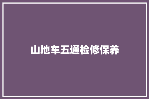 山地车五通检修保养 汽车知识