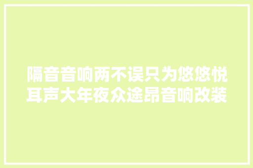 隔音音响两不误只为悠悠悦耳声大年夜众途昂音响改装