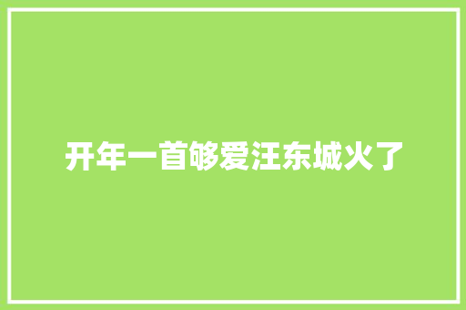 开年一首够爱汪东城火了