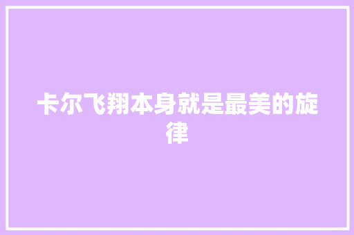 卡尔飞翔本身就是最美的旋律