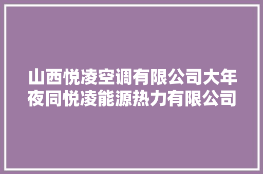 山西悦凌空调有限公司大年夜同悦凌能源热力有限公司董事长王越