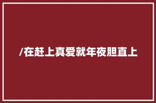 /在赶上真爱就年夜胆直上