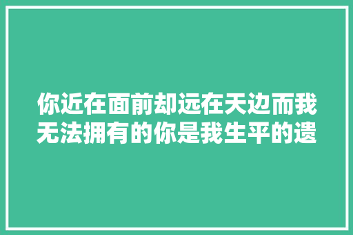 你近在面前却远在天边而我无法拥有的你是我生平的遗憾