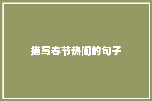 描写春节热闹的句子