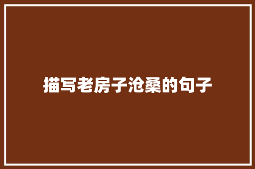 描写老房子沧桑的句子