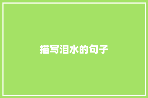描写泪水的句子