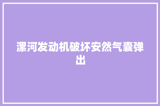 漯河发动机破坏安然气囊弹出