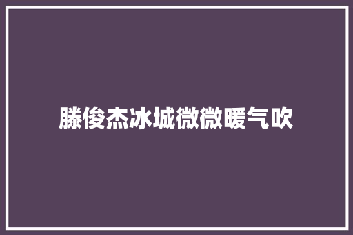 滕俊杰冰城微微暖气吹