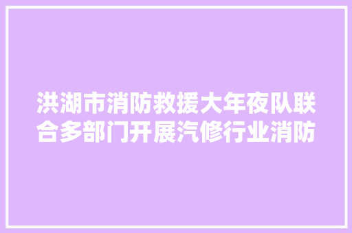 洪湖市消防救援大年夜队联合多部门开展汽修行业消防安然专项检查