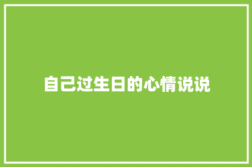 自己过生日的心情说说
