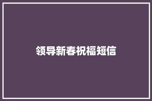 领导新春祝福短信