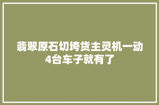 翡翠原石切垮货主灵机一动4台车子就有了