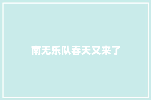 南无乐队春天又来了
