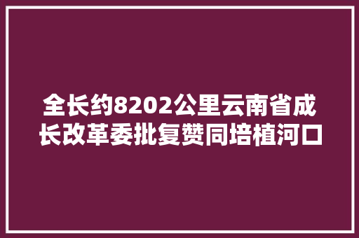 全长约8202公里云南省成长改革委批复赞同培植河口至马关高速公路