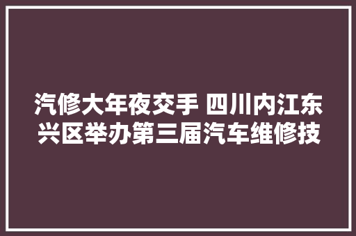 汽修大年夜交手 四川内江东兴区举办第三届汽车维修技能大年夜赛