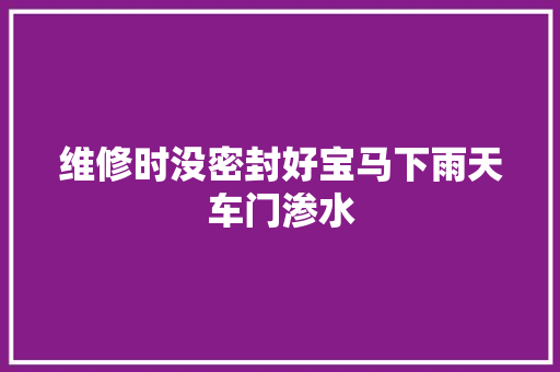 维修时没密封好宝马下雨天车门渗水