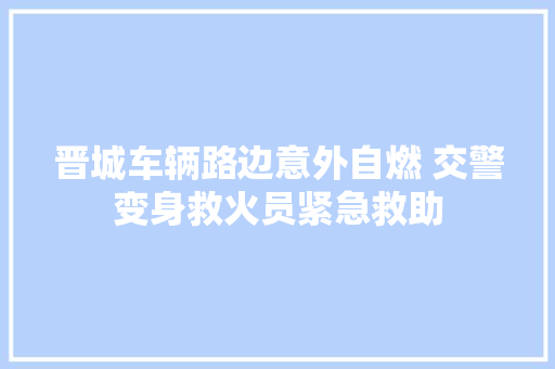 晋城车辆路边意外自燃 交警变身救火员紧急救助
