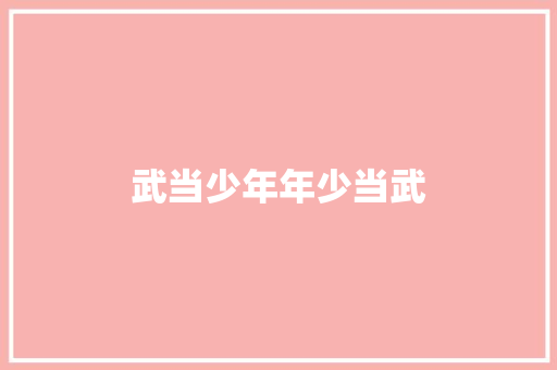 武当少年年少当武