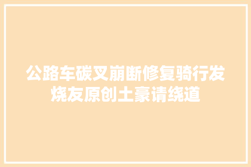 公路车碳叉崩断修复骑行发烧友原创土豪请绕道