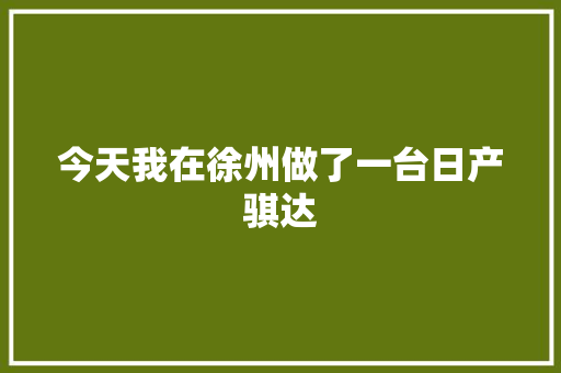 今天我在徐州做了一台日产骐达