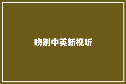 吻别中英新视听