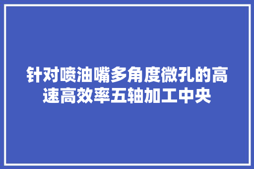 针对喷油嘴多角度微孔的高速高效率五轴加工中央