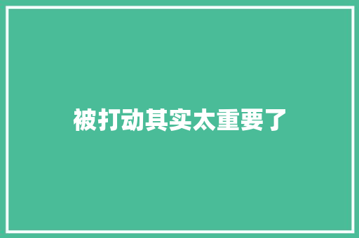被打动其实太重要了
